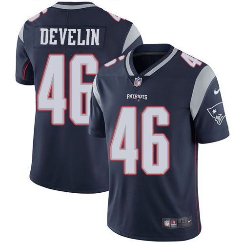 Nike Patriots #46 James Develin Navy Blue Team Color Youth Stitched NFL Vapor Untouchable Limited Jersey